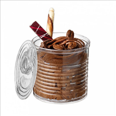 BOÎTES DE CONSERVE 220 ML Ø 7,4x7,2 CM TRANSPARENT PS (100 UNITÉS)