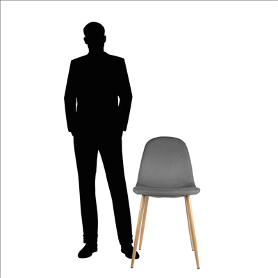 CHAISE 'SUPRA-TEK' 54x45x87 CM GRIS VELOURS (4 UNITÉS)