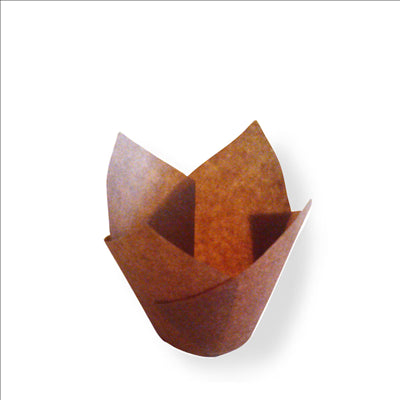 MUFFIN CUPS 'TULIP' 50 G/M2 11x11 CM MARRON PARCH.INGRAISSABLE (1000 UNITÉS)