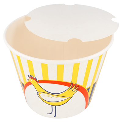 CONTAINERS POULET + COUVERCLES 4500 ML 15PE + 380 + 18PE G/M2 Ø 21,6/16x16,8 CM BLANC CARTON (120 UNITÉS)