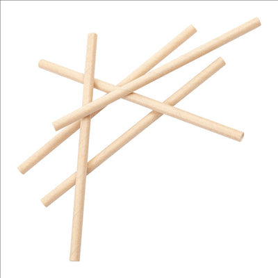 PAILLES DROITES COCKTAIL 'PAPER' Ø0,60x14 CM NATUREL KRAFT (3000 UNITÉS)