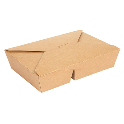 BOÎTES AMÉRICAINES 2 COMPART. 740 + 530 ML 300 + 20 PE G/M2 21,3x15,5x4,6 CM NATUREL KRAFT (200 UNITÉS)