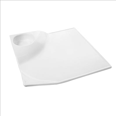 ASSIETTES CARRÉES 25,4x4,5 CM BLANC PORCELAINE (4 UNITÉS)
