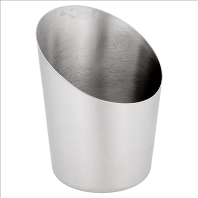 MINI RÉCIPIENTS À FRITES TRONQUÉS, LISSES 'ARTINOX' Ø 8,5x8,5 CM ARGENTE INOX (12 UNITÉS)