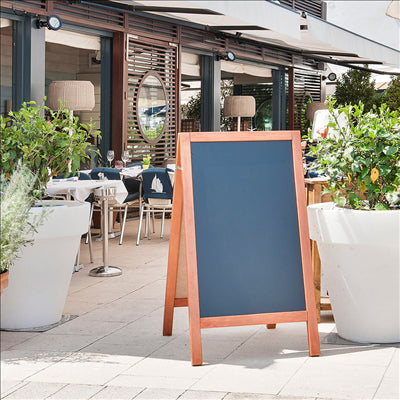 ARDOISE EN ANGLE 2 FACES 65x80x115 CM NOIR BOIS (1 UNITÉ)