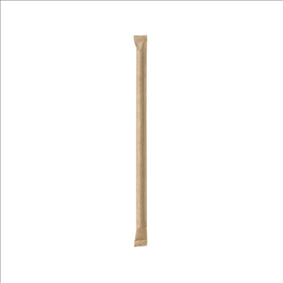 PAILLES DROITES SOUS SACHETS 'PAPER' Ø0,60x14 CM NATUREL KRAFT (3000 UNITÉS)