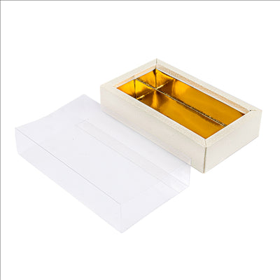 BOÎTES CHOCOLATS 14,5x7,5x3,5 CM BLANC CARTON (50 UNITÉS)