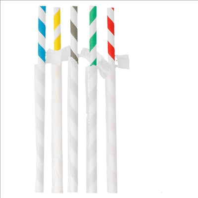 PAILLES À FRANGES SOUS SACHETS 'PAPER' Ø0,80x23,5 CM ASSORTI PAPIER (3000 UNITÉS)