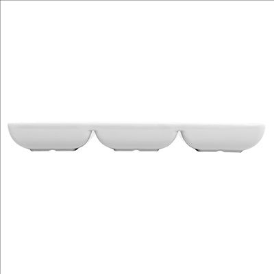 RÉCIPIENT 3 SAUCES 'ASAMI WARE' 140 gr. 22x7x2,5 CM BLANC MÉLAMINE (12 UNITÉS)