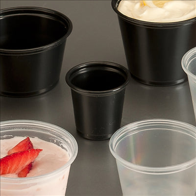 PETITS POTS 30 ML Ø4,5x3,3 CM NOIR PP (2500 UNITÉS)