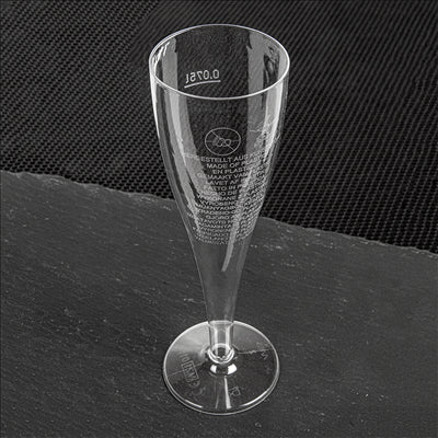 FLÛTES INJECTÉES "CHAMPAGNE" 125 ML Ø 4,9x20 CM TRANSPARENT CRISTAL PS (100 UNITÉS)