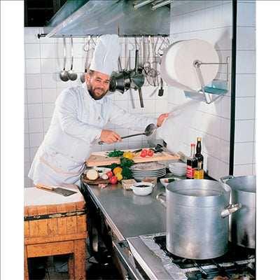 BOBINES 1 PLI - 370 FEUILLES 55 G/ M2 Ø 26x26 CM BLANC AIRLAID (2 UNITÉS)