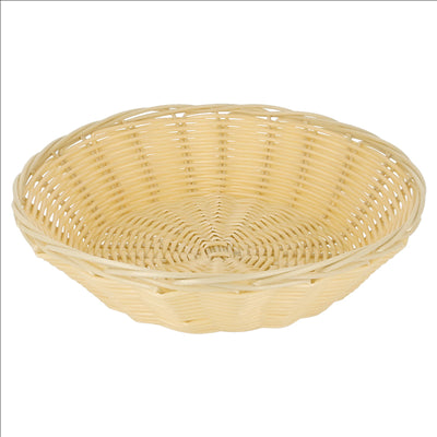 CORBEILLES SIMILAIRE OSIER RONDES Ø 21x6 CM NATUREL PP (12 UNITÉS)