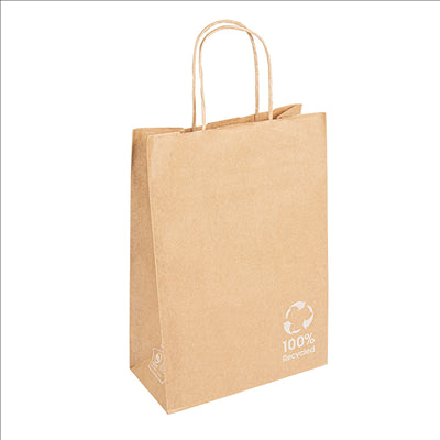 SACS SOS AVEC ANSES 80 G/M2 20+10x29 CM NATUREL KRAFT (250 UNITÉS)