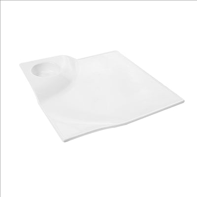 ASSIETTES CARRÉES 30,5x4 CM BLANC PORCELAINE (3 UNITÉS)