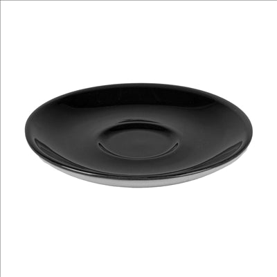 SOUCOUPES CAFÉ 'AKALA' Ø11,7x1,8 CM NOIRE/BLANC PORCELAINE (6 UNITÉS)