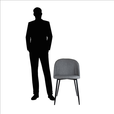 CHAISE 'SUPRA-TEK' 52x50x78 CM GRIS POLYESTER (4 UNITÉS)