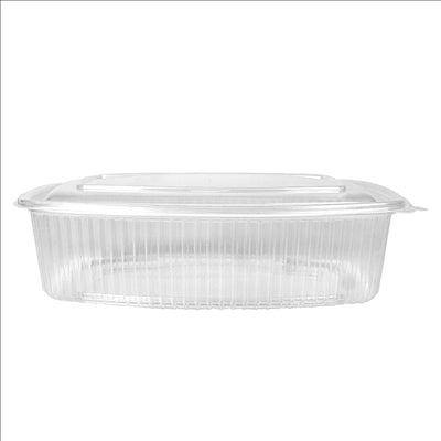 RÉCIPIENT AVEC COUVERCLE CHARNIÈRE 1500 ML 23,3x17,8x6,3 CM TRANSPARENT PP (200 UNITÉS)