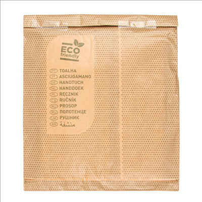 SERVIETTE EMBALLÉE À USAGE UNIQUE 80 G/M2 60x100 CM BLANC VISCOSE / PULPE (100 UNITÉS)