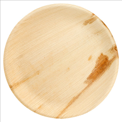 ASSIETTES RONDES 'ARECA' Ø 23x2 CM NATUREL ARECA (100 UNITÉS)