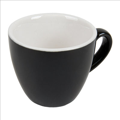 TASSES CAFÉ 'AKALA' 80 ML Ø6,3/3,5x6 CM NOIRE/BLANC PORCELAINE (6 UNITÉS)