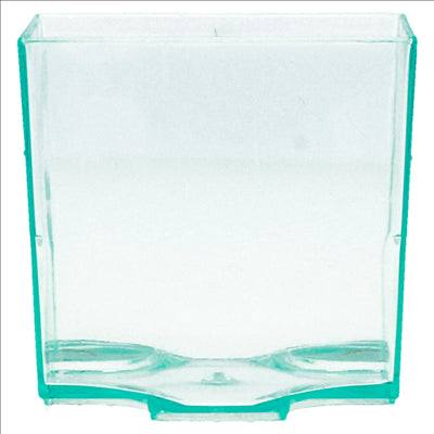 RÉCIPIENTS CUBO EMPILABLES POUR TAPAS RÉUTILISABLES 4,2x4,2x4,2 CM VERT D'EAU PS (200 UNITÉS)