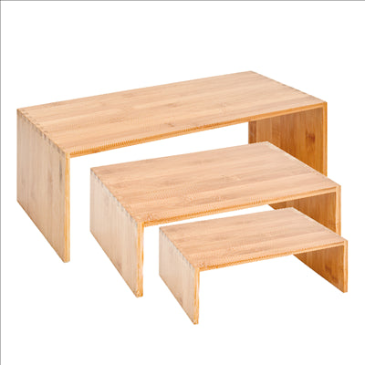 3 U. ÉLEVATEURS BUFFET MOYENS NATUREL BAMBOU (1 UNITÉ)