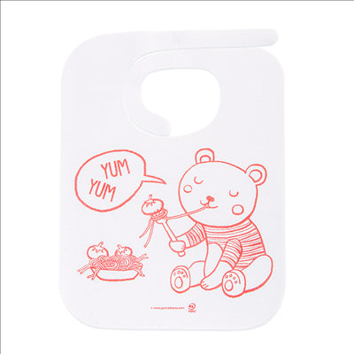 BAVOIRS ENFANTS  50 + 25 PE G/M2 23x31 CM BLANC AIRLAID (100 UNITÉS)