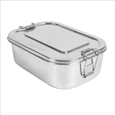 RÉCIPIENT AVEC COUVERCLE 'ARTINOX' 1300 ML 18x13x5 CM ARGENTE INOX (12 UNITÉS)