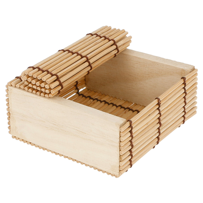 PETITES BOÎTES SUSHI 8,5x8,5x4 CM NATUREL BAMBOU (50 UNITÉS)