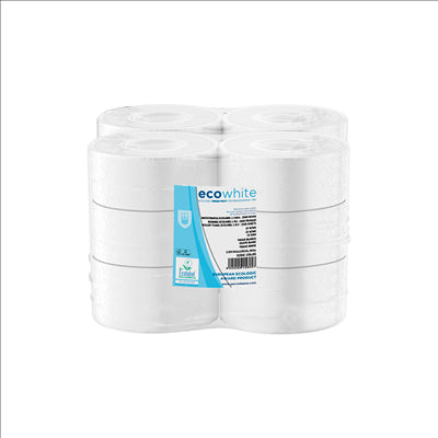 HYGIÉNIQUE DEVIDAGE CENTRAL ECOLABEL 2 PLIS - 180 M 17 G/M2 Ø20x11 CM BLANC OUATE (12 UNITÉS)