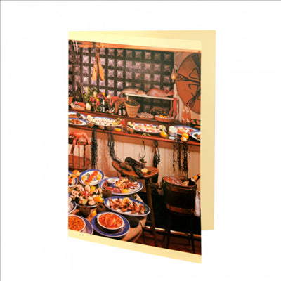 CARTE 2 VOLETS "FRUITS DE MER" 48x33 CM ASSORTI CARTON (1 UNITÉ)