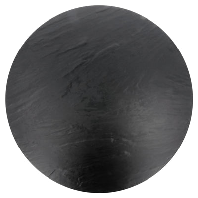 PLATEAUX RONDÉES IMITATION ARDOISE 'ASAMI WARE' Ø 43x4 CM NOIR MÉLAMINE (3 UNITÉS)