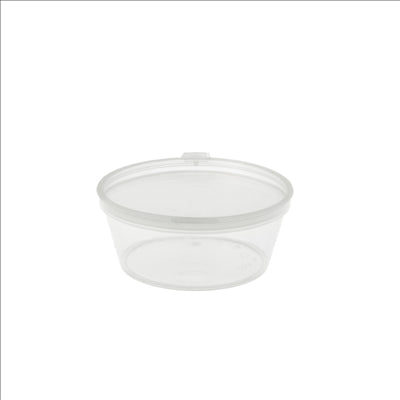 PETITS POTS + COUVERCLE INCLUS 60 ML Ø6/4,6x2.5 CM TRANSPARENT PP (1000 UNITÉS)