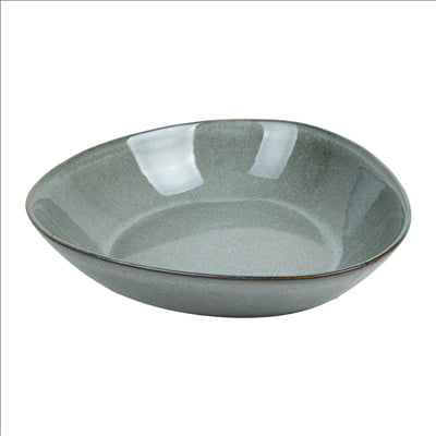 ASSIETTES CREUSES TRIANGULAIRES 'AKALA' Ø21,5x19,5x5 CM GRIS VERDÂTRE STONEWARE (6 UNITÉS)