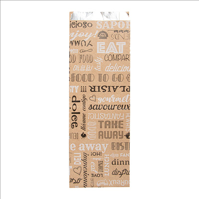 SACHETS INGRAISSABLES POUR SANDWICHES 'PAROLE' 40+20 G/M2 12+4x35 CM MARRON KRAFT + ALUMINIUM (500 UNITÉS)