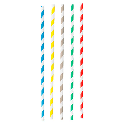 PAILLES FLEXIBLES À FRANGES 'PAPER' Ø0,60x23 CM ASSORTI PAPIER (3000 UNITÉS)