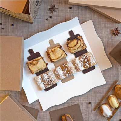 CARTONS PÂTISSERIE DEUX FACES  1100 G/M2 4,5x13 CM CHOCOLAT/PRALINÉ CARTON (200 UNITÉS)