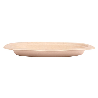 ASSIETTES OVALES 'BIONIC' 23,3x16,5x2 CM NATUREL BAGASSE (800 UNITÉS)