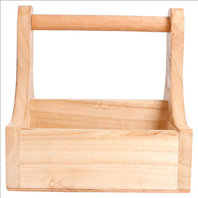 BOÎTE PRÉSENTATION AVEC ANSE 15x15,3x15 CM NATUREL BOIS (1 UNITÉ)