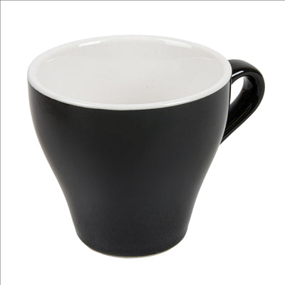 TASSES CAFÉ 'AKALA' 160 ML Ø8/4,6x7,6 CM NOIRE/BLANC PORCELAINE (6 UNITÉS)