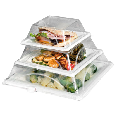 COUVERCLES POUR RÉFÉRENCE 215.94 'BIONIC' 27x27x5 CM TRANSPARENT PET (150 UNITÉS)