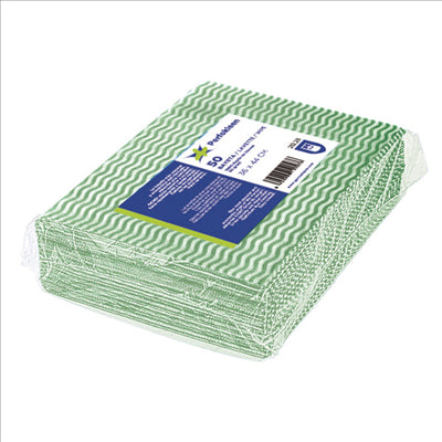 50 U. LAVETTES "PERFOKLEEN" 45 G/M2 36x42 CM VERT VISCOSE (10 UNITÉS)