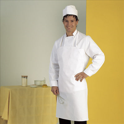 TABLIER AVEC BAVETTE 71x88 CM BLANC POLYESTER (1 UNITÉ)