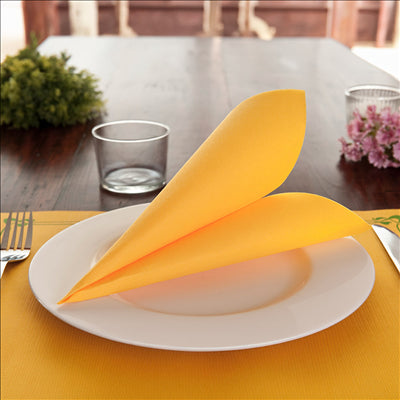 SERVIETTES ECOLABEL 'DOUBLE POINT' 18 G/M2 39x39 CM JAUNE SOLEIL OUATE (1200 UNITÉS)