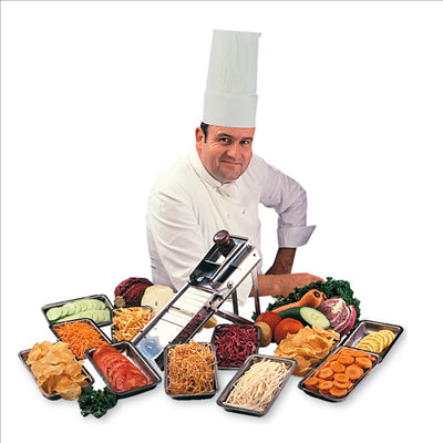 MANDOLINE AVEC CHARIOT 39,5x12x19 CM ARGENTE INOX (1 UNITÉ)