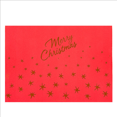 SET DE TABLE 'MERRY CHRISTMAS' 55 G/M2 30x40 CM ROUGE AIRLAID (800 UNITÉS)