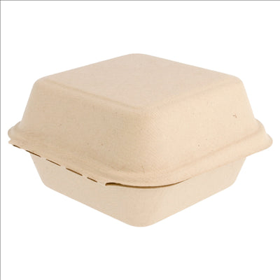 COQUILLES HAMBURGER 'BIONIC' 450 ML 15,2x15x8,4 CM NATUREL BAGASSE (600 UNITÉS)