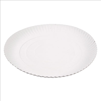 PLATEAUX PÂTISSERIE EN RELIEF 420 G/M2 Ø 26 CM BLANC CARTON (50 UNITÉS)