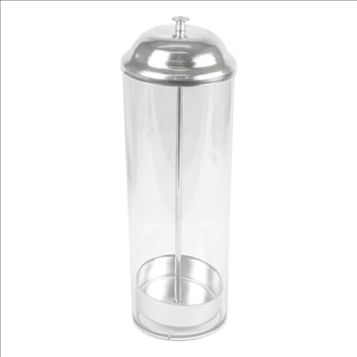 DISTRIBUTEUR DE PAILLES 9x27 CM TRANSPARENT SAN (1 UNITÉ)